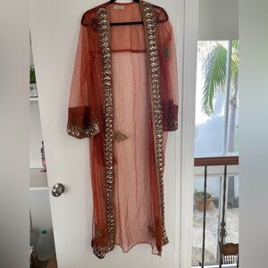 🧡 Beautiful Hand Embellished Sheer Long Sequin Robe 🧡